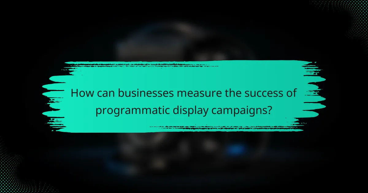 How can businesses measure the success of programmatic display campaigns?