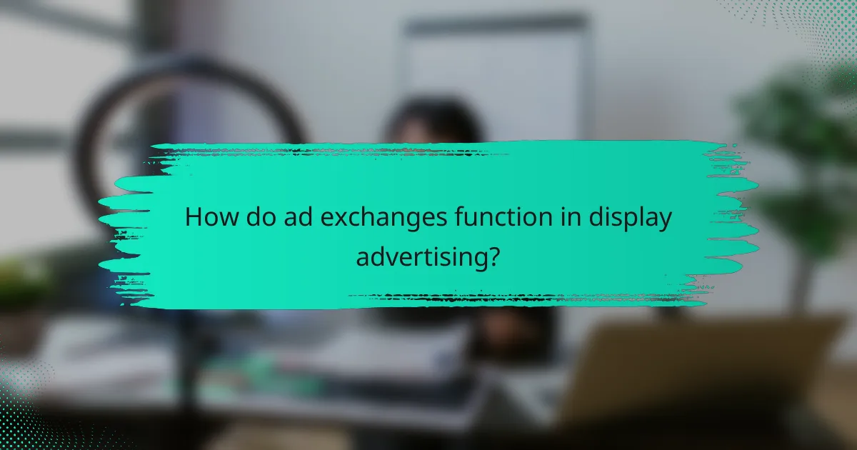 How do ad exchanges function in display advertising?