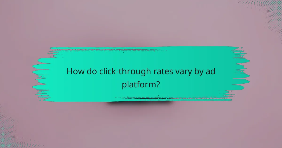 How do click-through rates vary by ad platform?