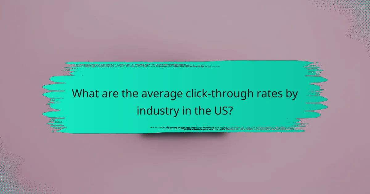 What are the average click-through rates by industry in the US?