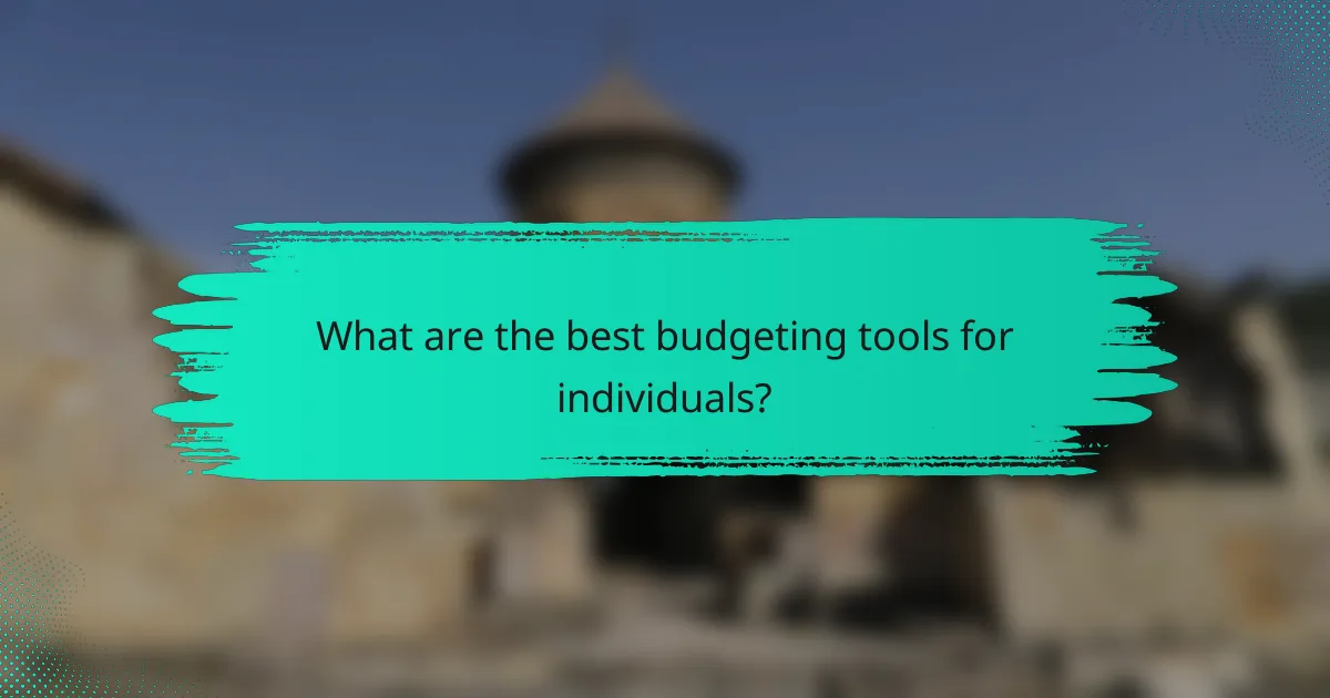 What are the best budgeting tools for individuals?