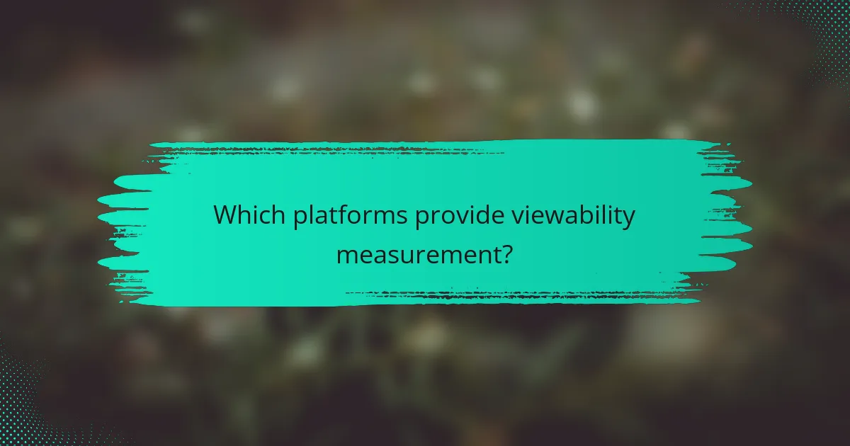 Which platforms provide viewability measurement?
